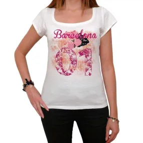 01, Barcelona, Women's Short Sleeve Round Neck T-shirt 00008