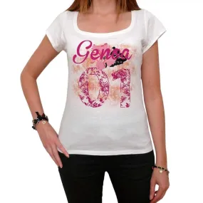 01, Genoa, Women's Short Sleeve Round Neck T-shirt 00008