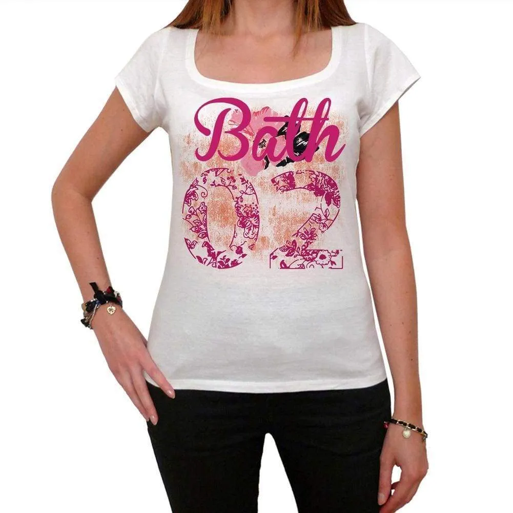 02, Bath, Women's Short Sleeve Round Neck T-shirt 00008