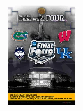 2014 Official March Madness Final 4 Teams Logos Basketball Print Poster