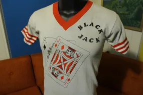 21 Black Jack Ace of Spades Vintage 70's Ringer Striped Custom Shirt TPlus T Plus