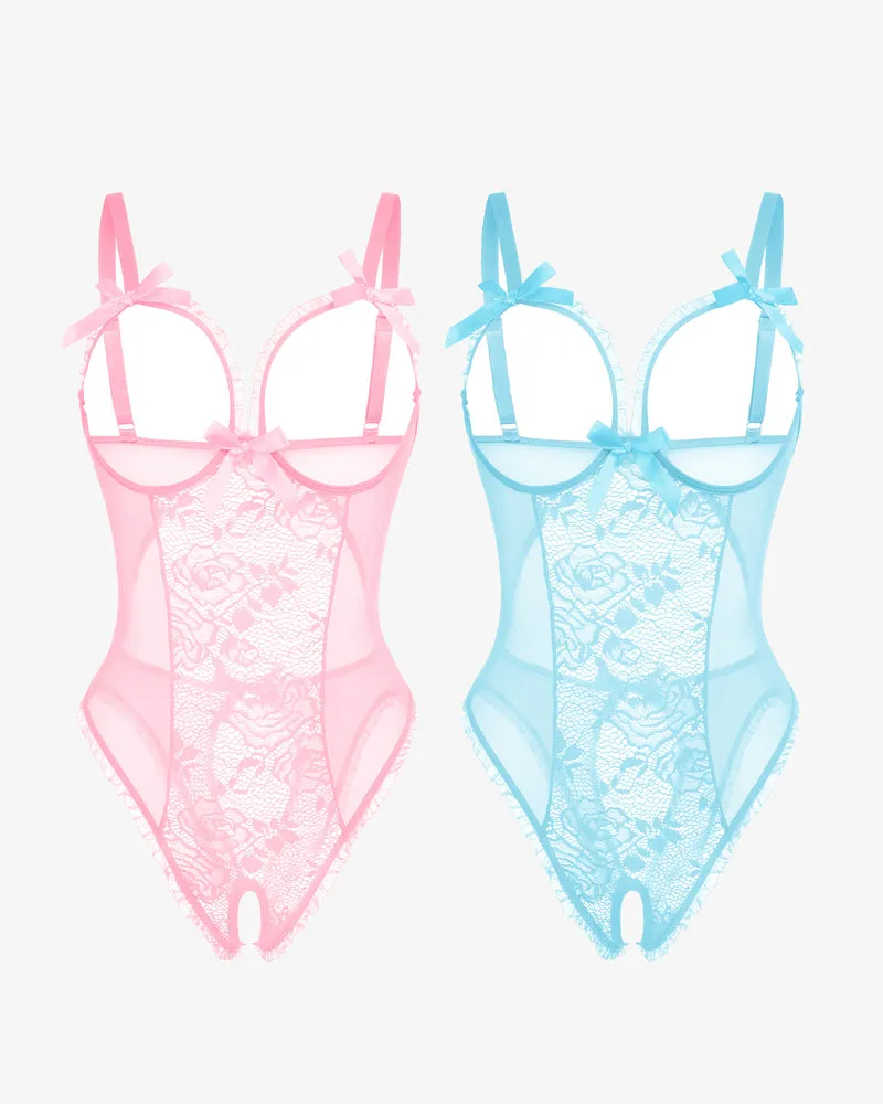 2Packs Sets Lingerie Lace Mini Bodysuit