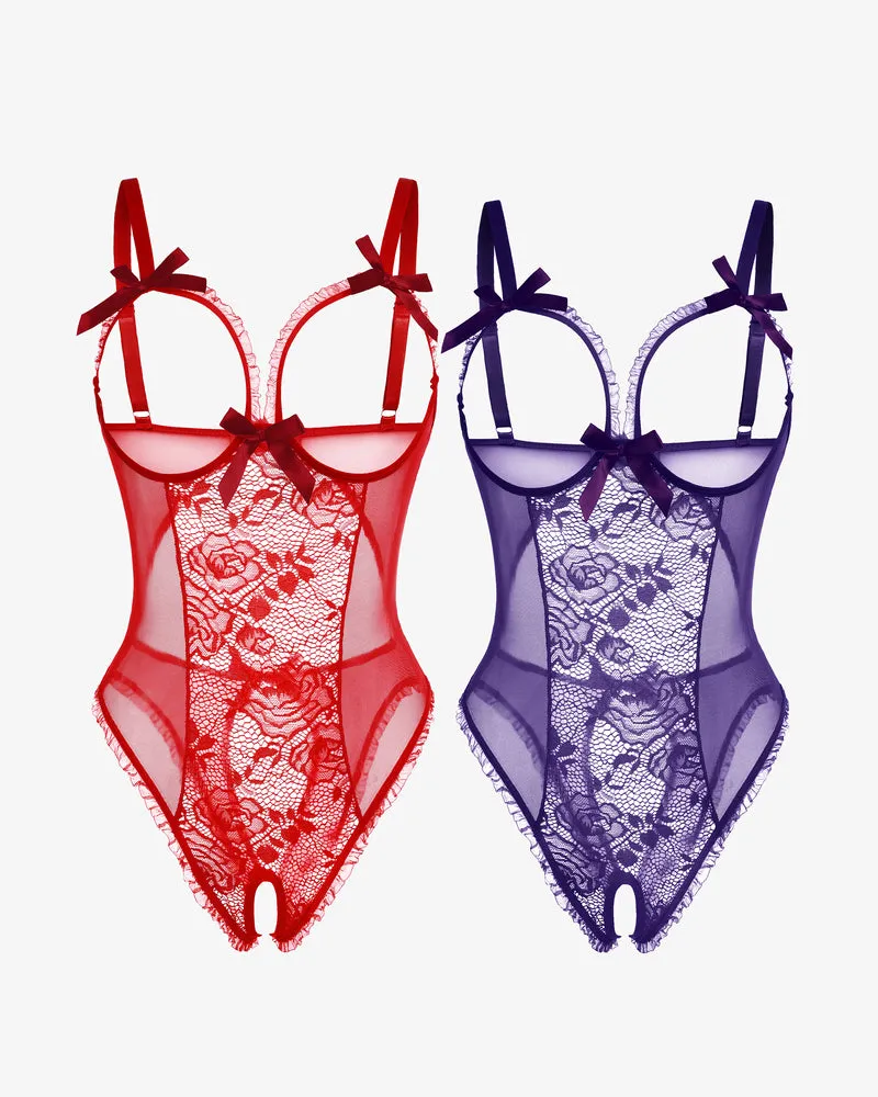 2Packs Sets Lingerie Lace Mini Bodysuit