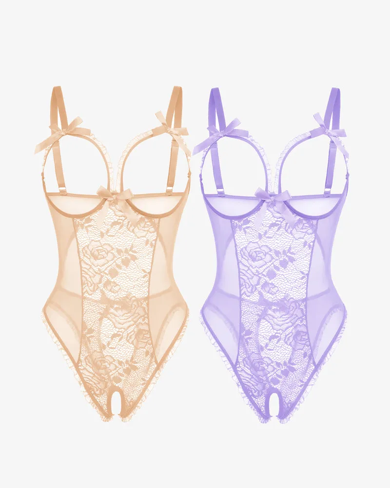 2Packs Sets Lingerie Lace Mini Bodysuit