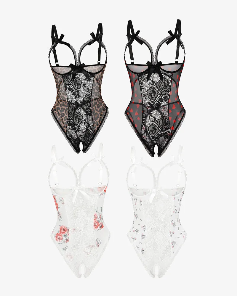 2Packs Sets Lingerie Lace Mini Bodysuit