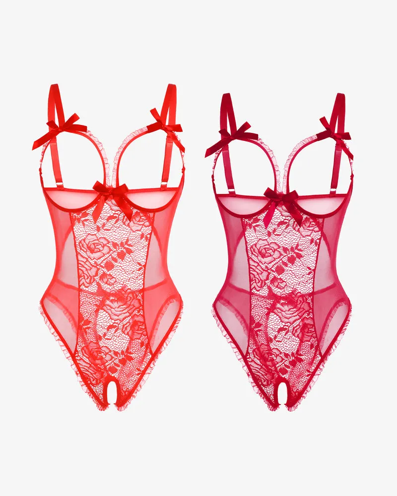 2Packs Sets Lingerie Lace Mini Bodysuit