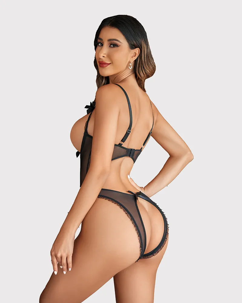 2Packs Sets Lingerie Lace Mini Bodysuit