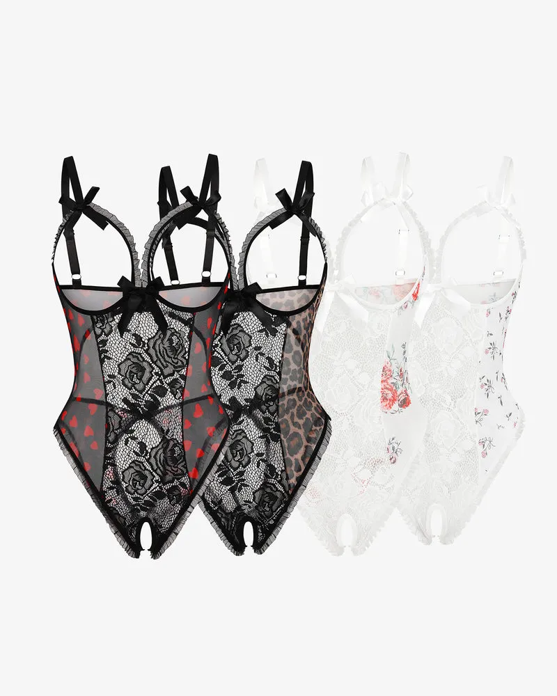 2Packs Sets Lingerie Lace Mini Bodysuit