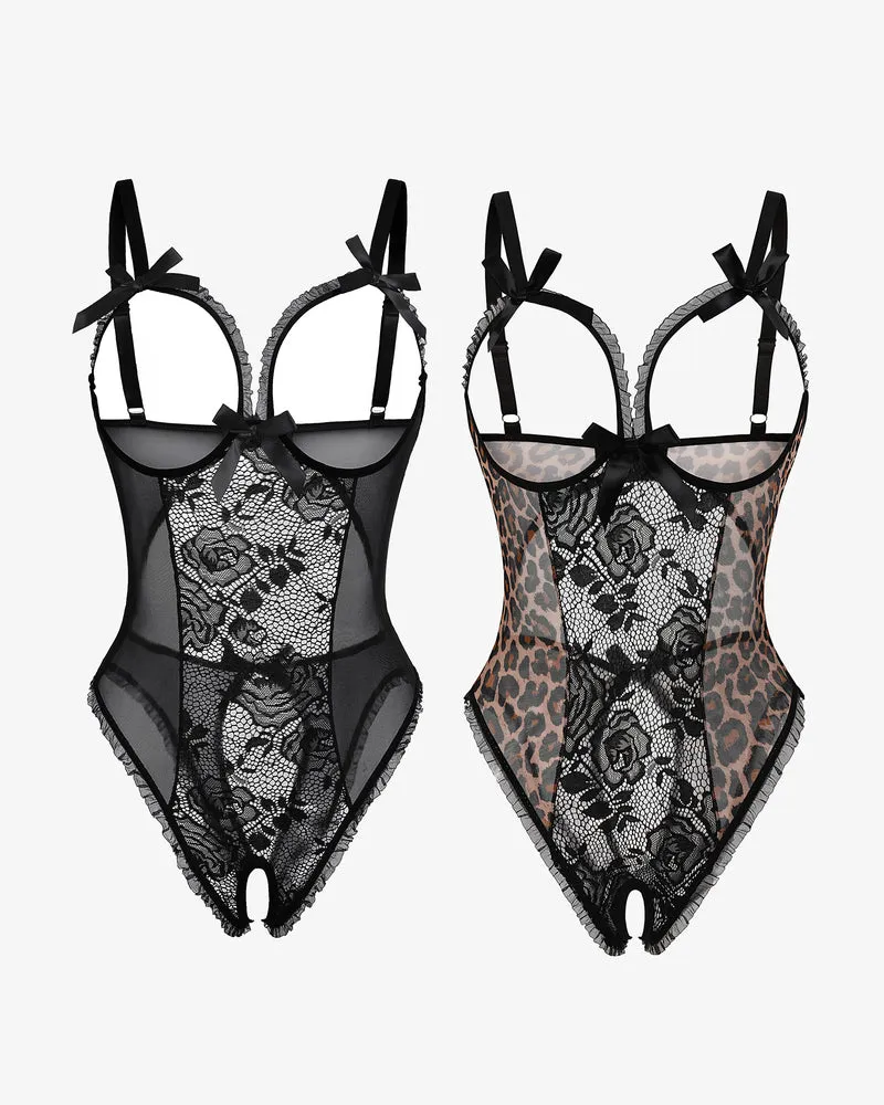 2Packs Sets Lingerie Lace Mini Bodysuit