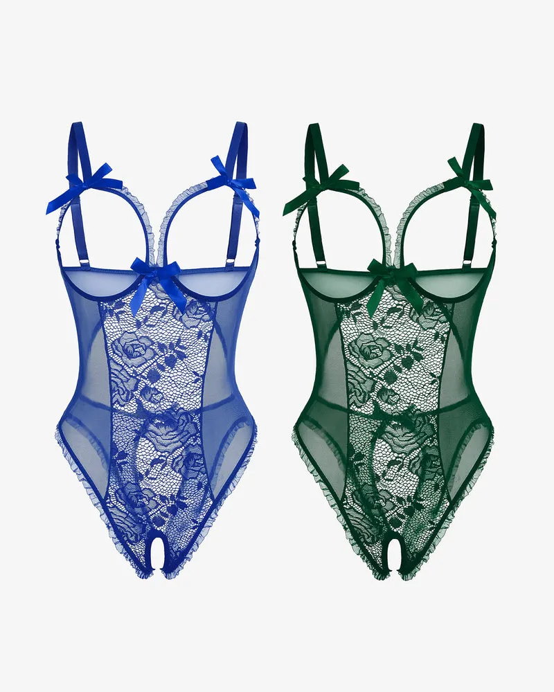 2Packs Sets Lingerie Lace Mini Bodysuit