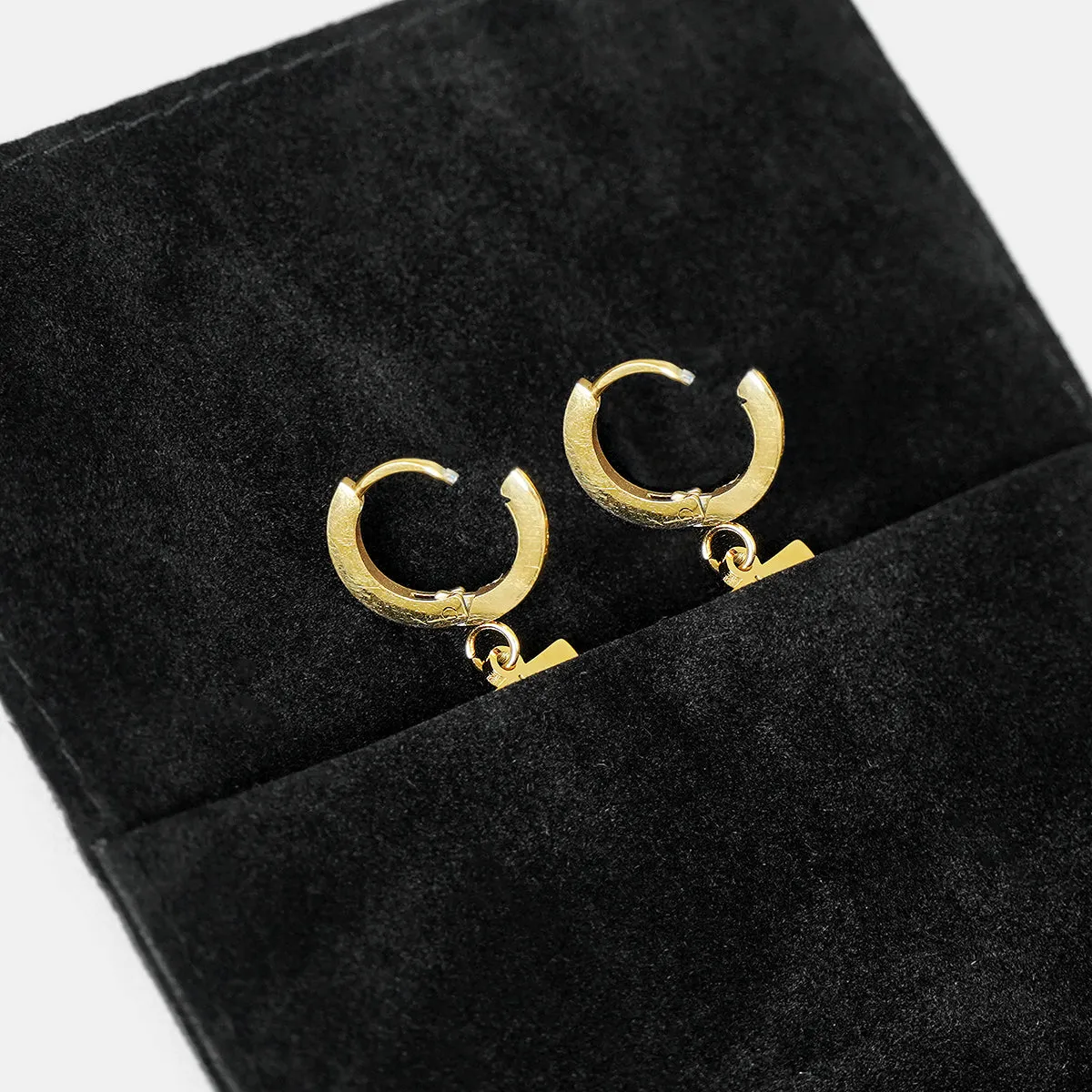 78 Number Earring - Gold Plated Stainless Steel