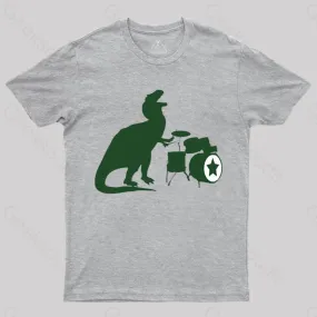 A Tyrannosaurus Rex Playing Drums T-shirt