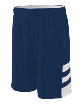 A4 N5334 10" Reversible Speedway Short - Navy White