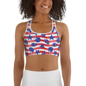 American Football Pattern Sports Bra