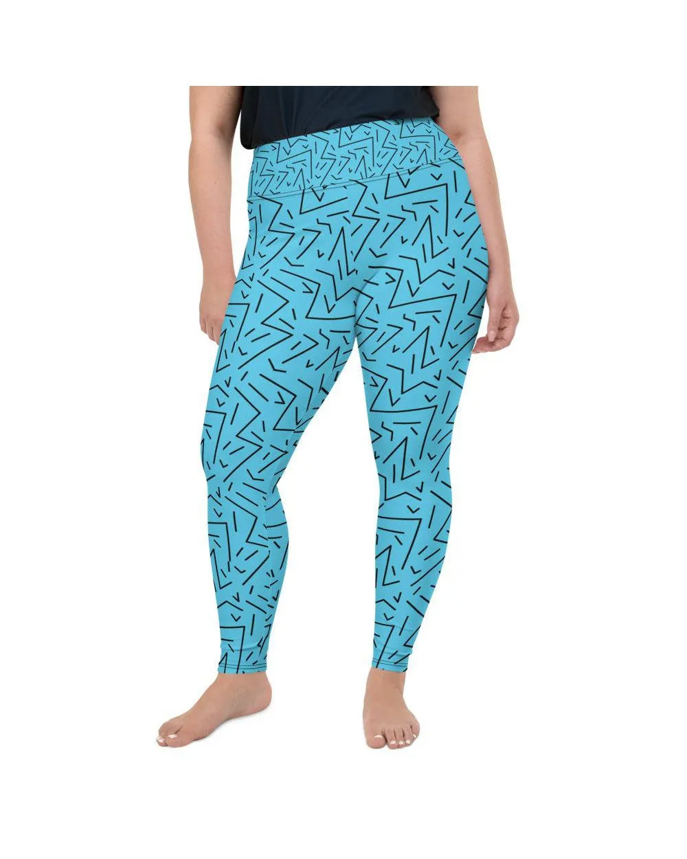 Aqua Black Line Plus Size Leggings