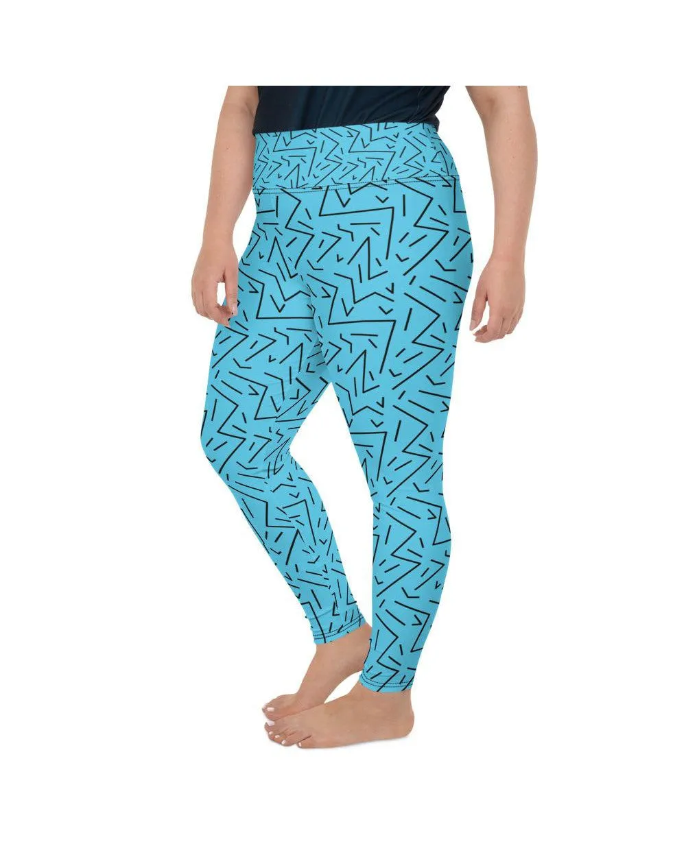 Aqua Black Line Plus Size Leggings