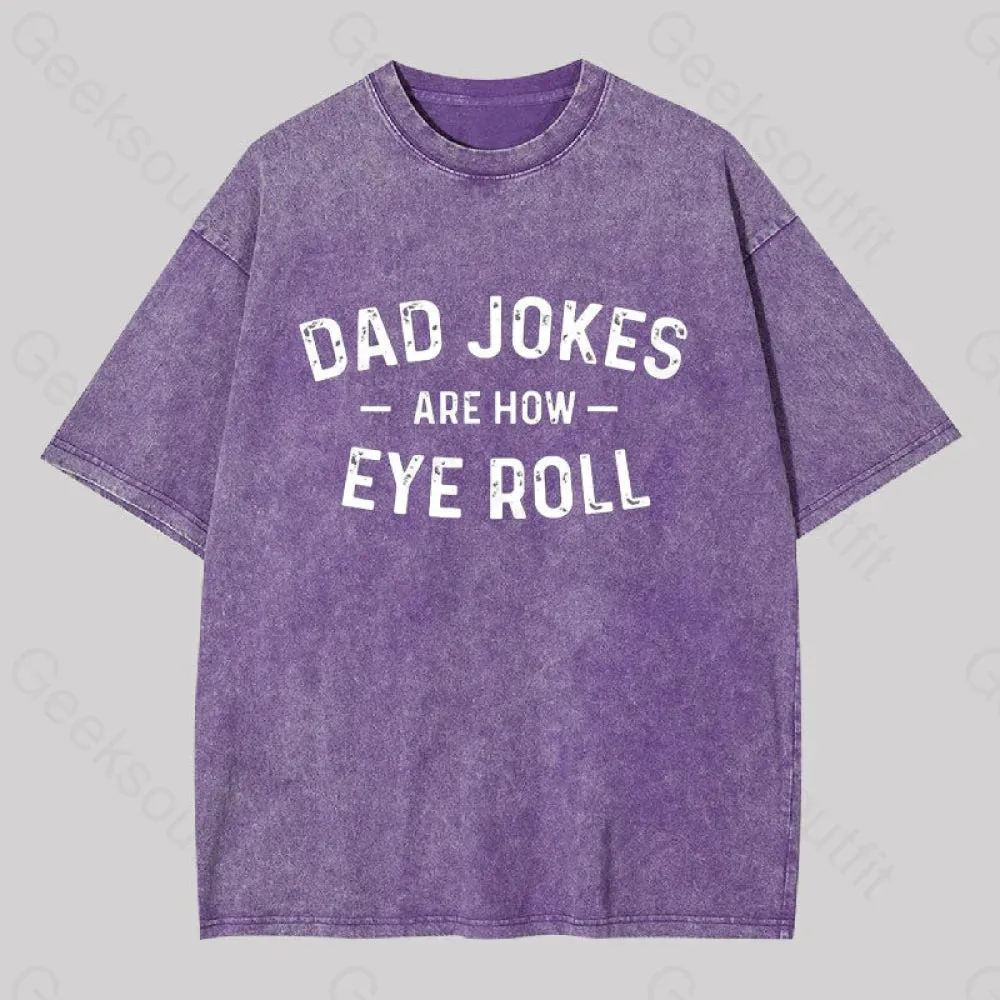 Attitude Towards Dad Jokes Geek Washed T-shirt