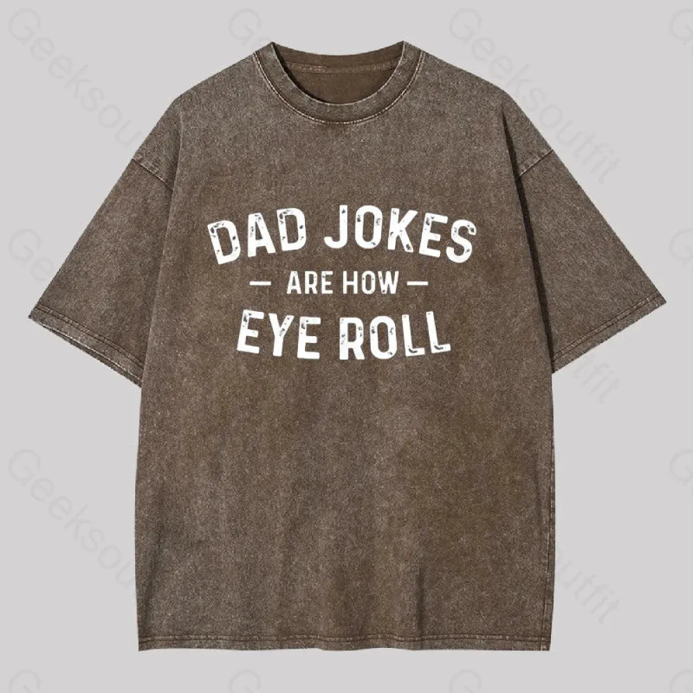 Attitude Towards Dad Jokes Geek Washed T-shirt