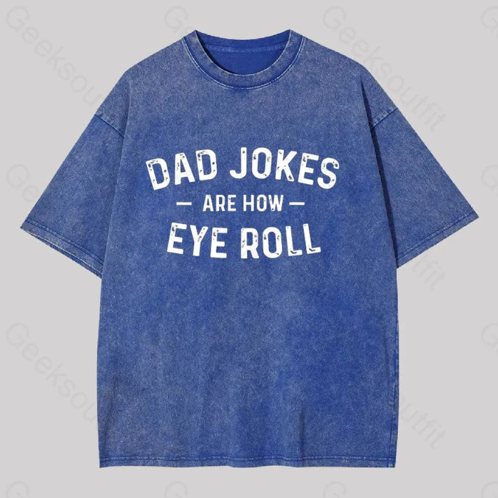 Attitude Towards Dad Jokes Geek Washed T-shirt