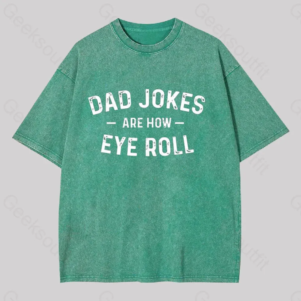 Attitude Towards Dad Jokes Geek Washed T-shirt