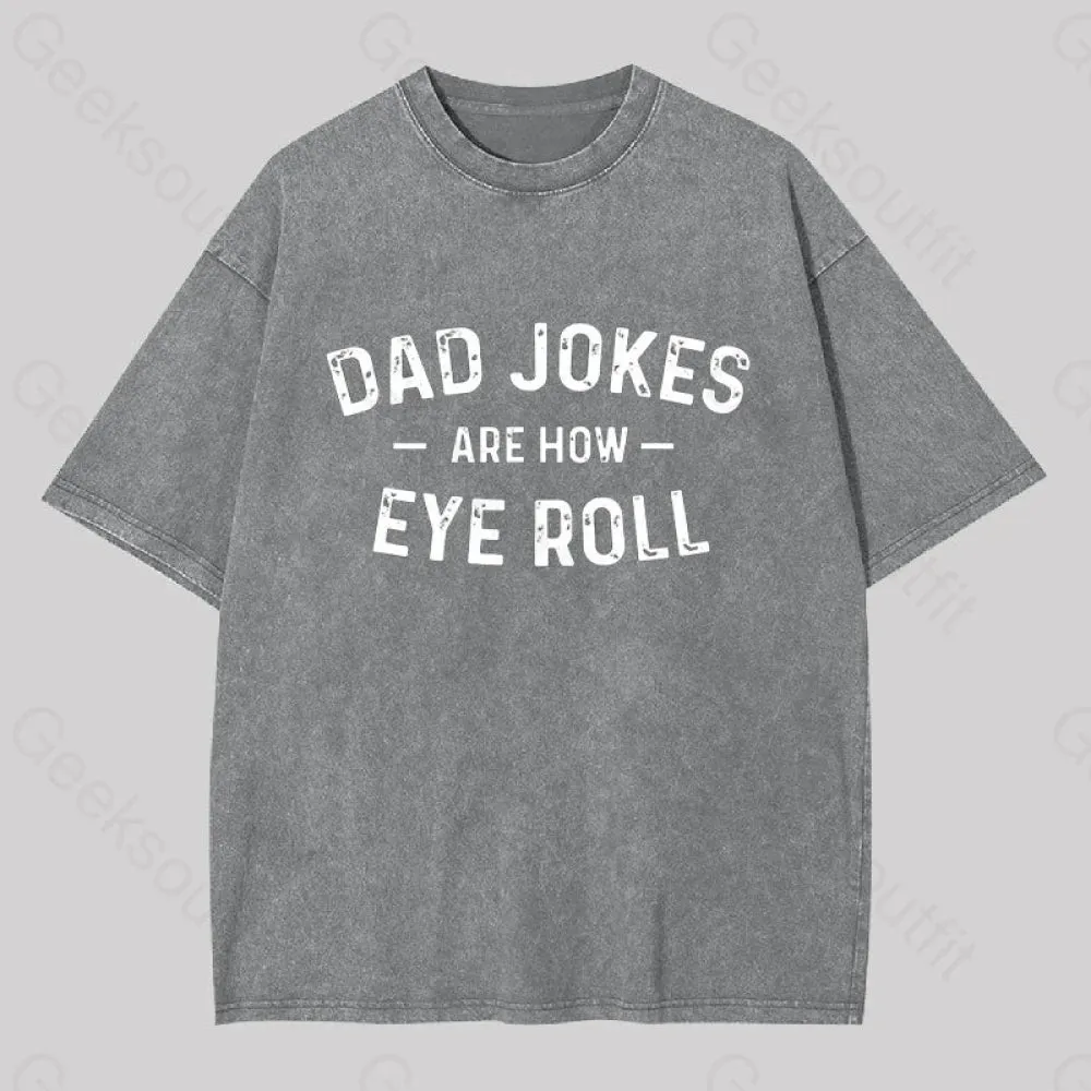 Attitude Towards Dad Jokes Geek Washed T-shirt