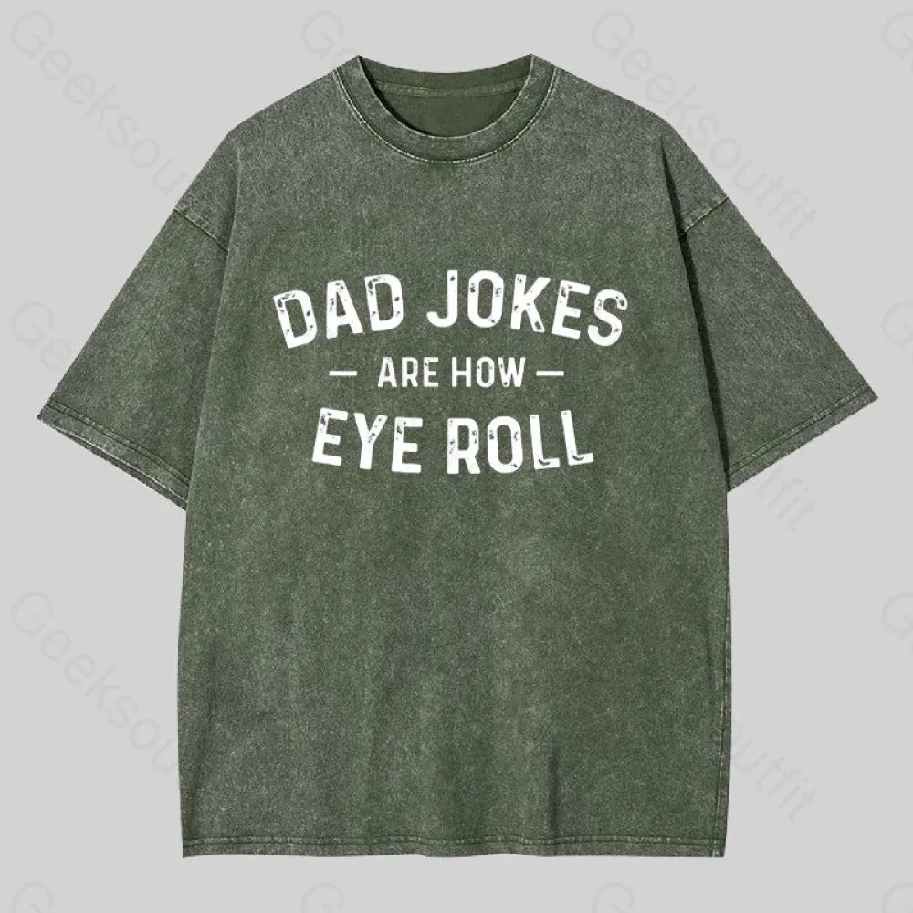 Attitude Towards Dad Jokes Geek Washed T-shirt