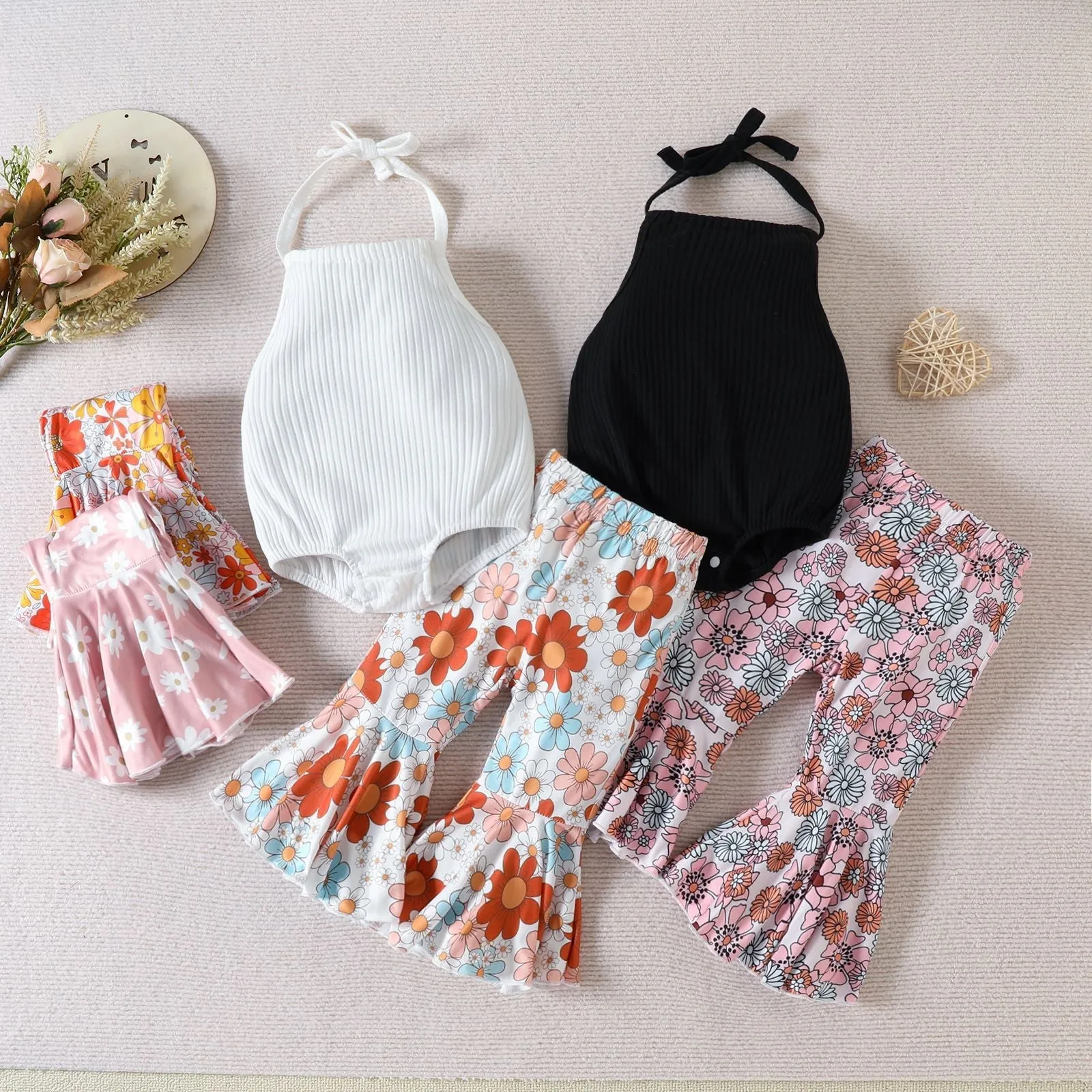 Baby Floral Flared Trousers Sets