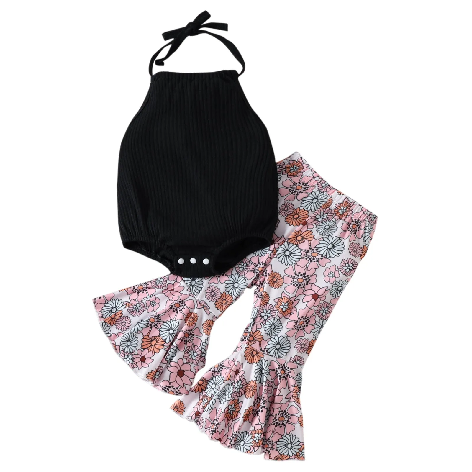 Baby Floral Flared Trousers Sets