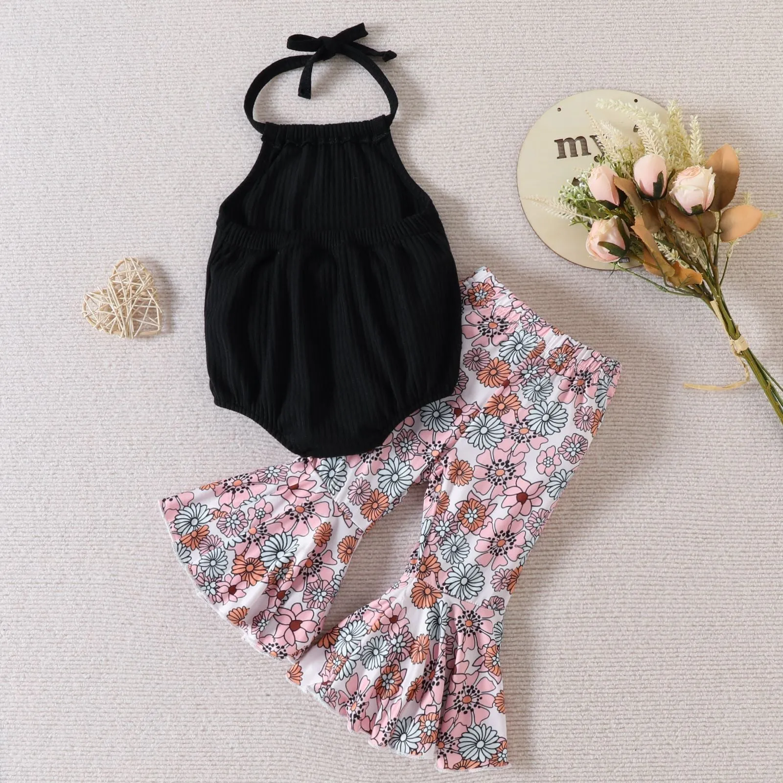 Baby Floral Flared Trousers Sets