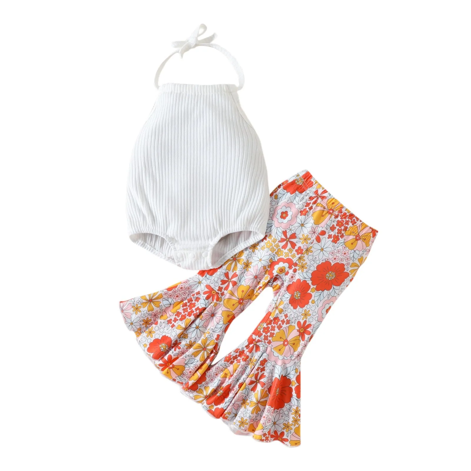 Baby Floral Flared Trousers Sets