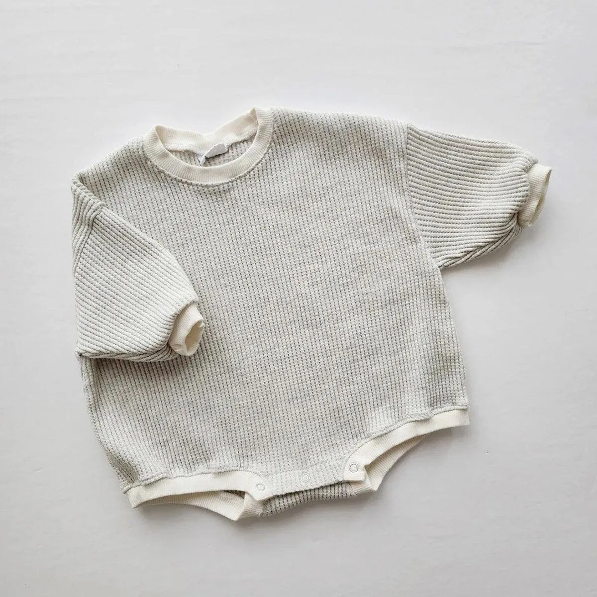 Baby Waffle Sweatshirt Romper