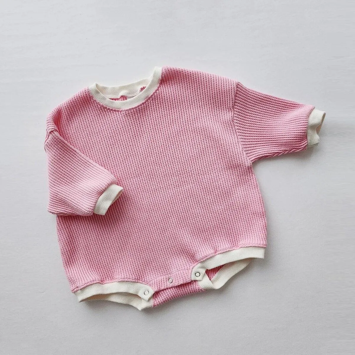 Baby Waffle Sweatshirt Romper