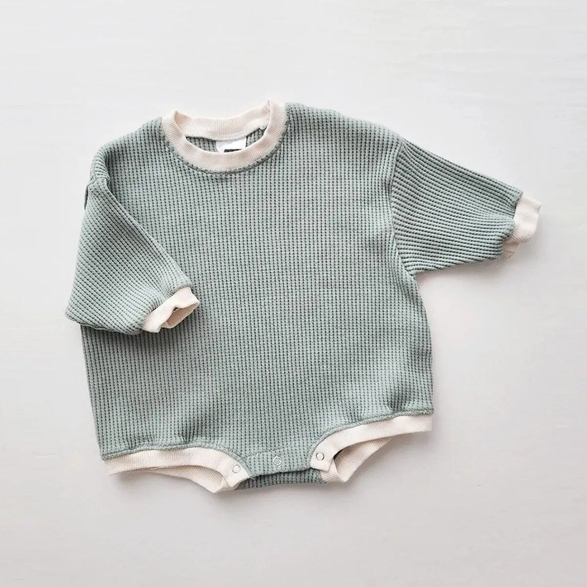 Baby Waffle Sweatshirt Romper