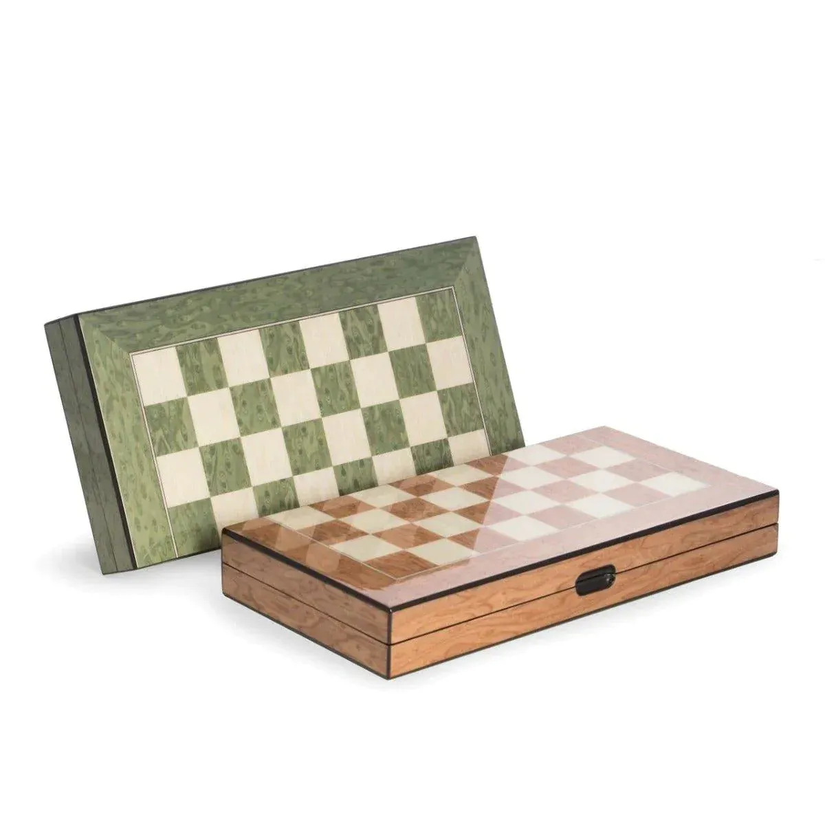 Backgammon & Chess Game Set in Green Lacquer