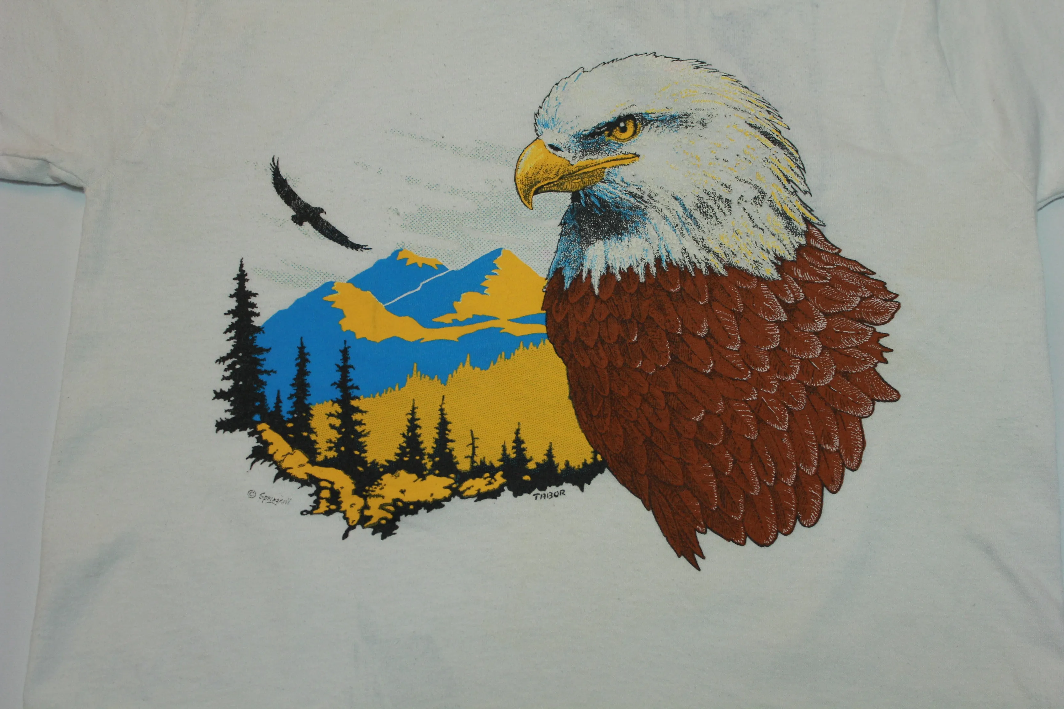 Bald Eagle Jeff Tabor Artist Vintage 90's Wilderness Single Stitch Screen Stars T-Shirt