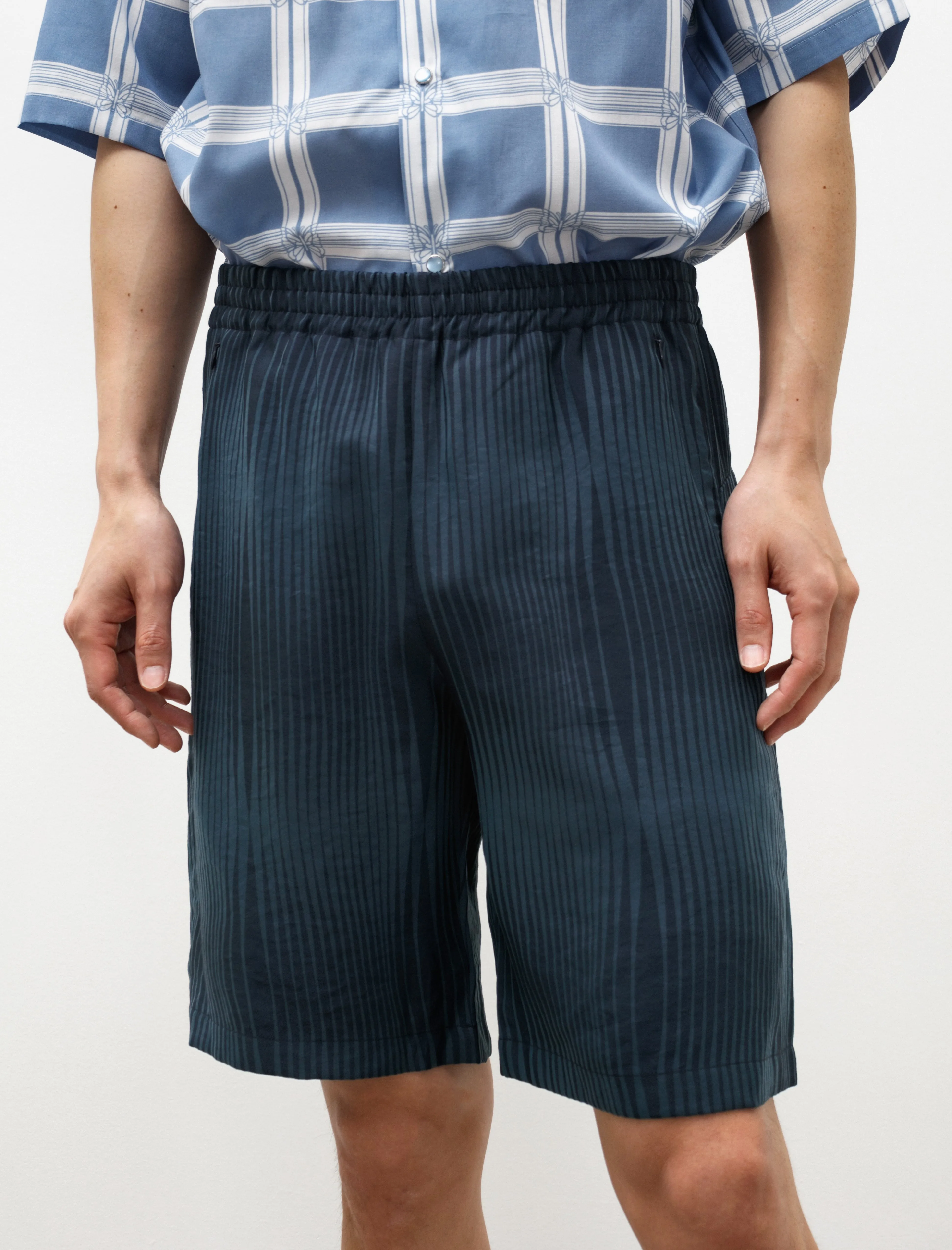 Basketball Short Wave Stripe Jacquard Navy