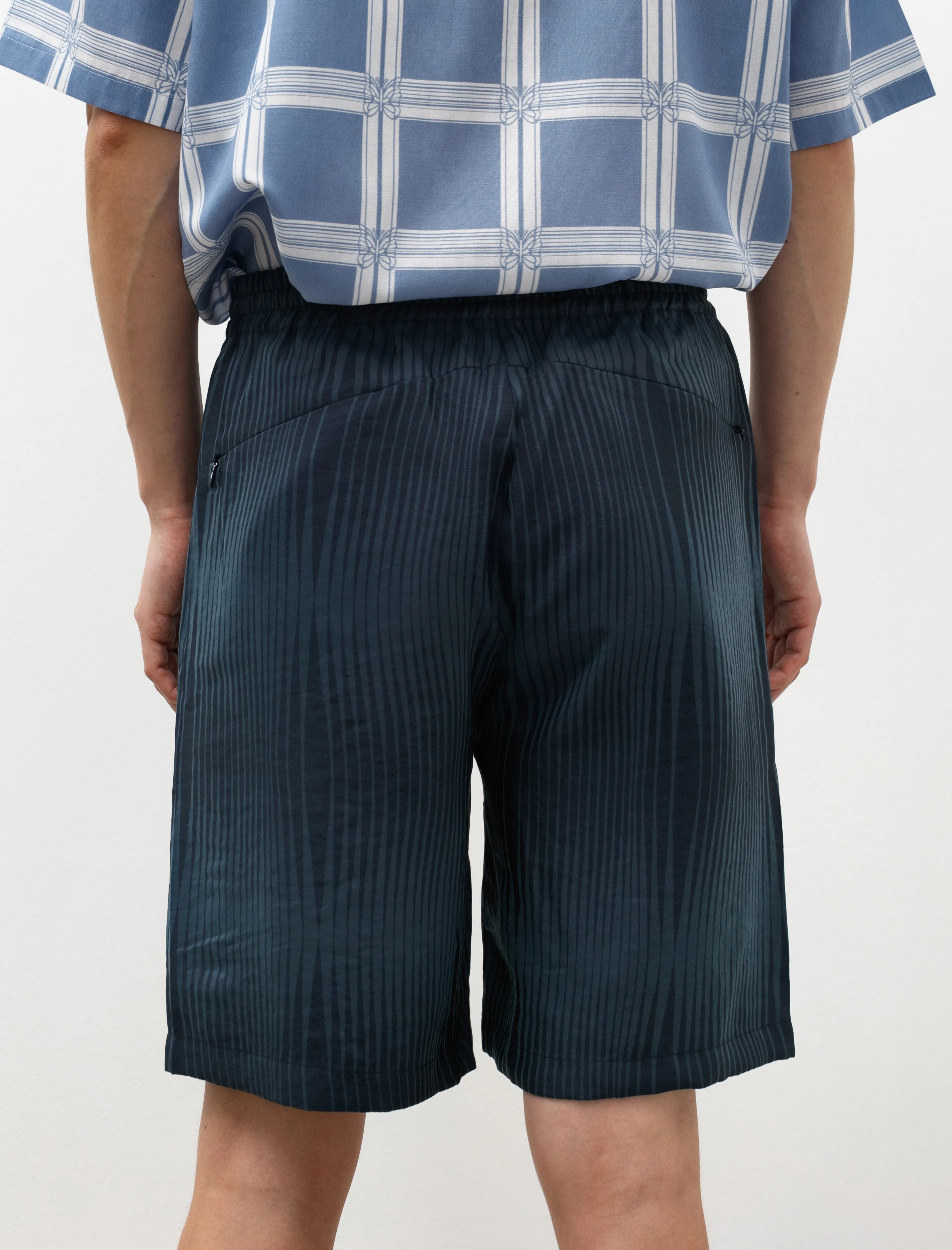 Basketball Short Wave Stripe Jacquard Navy