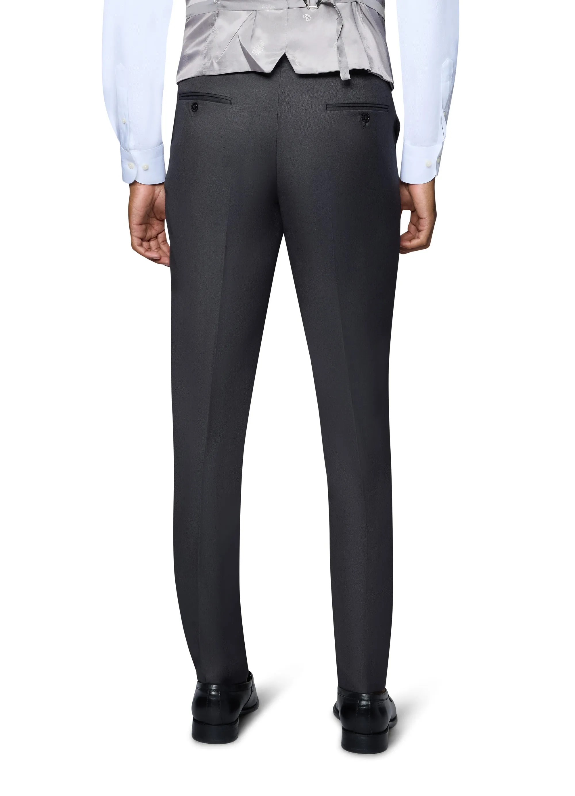 Berragamo Solid Slim Fit Pants - Charcoal