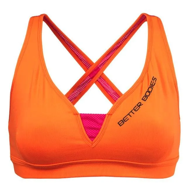 Better Bodies Contrast Short Top - Orange-Pink