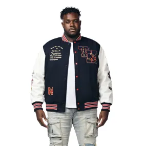 Big And Tall Tokyo Varsity Jacket - Navy