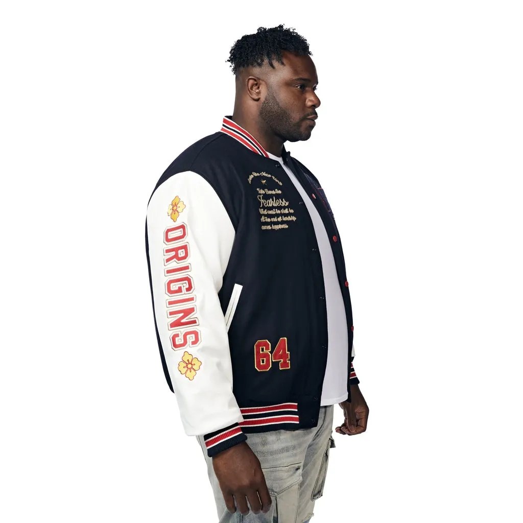 Big And Tall Tokyo Varsity Jacket - Navy