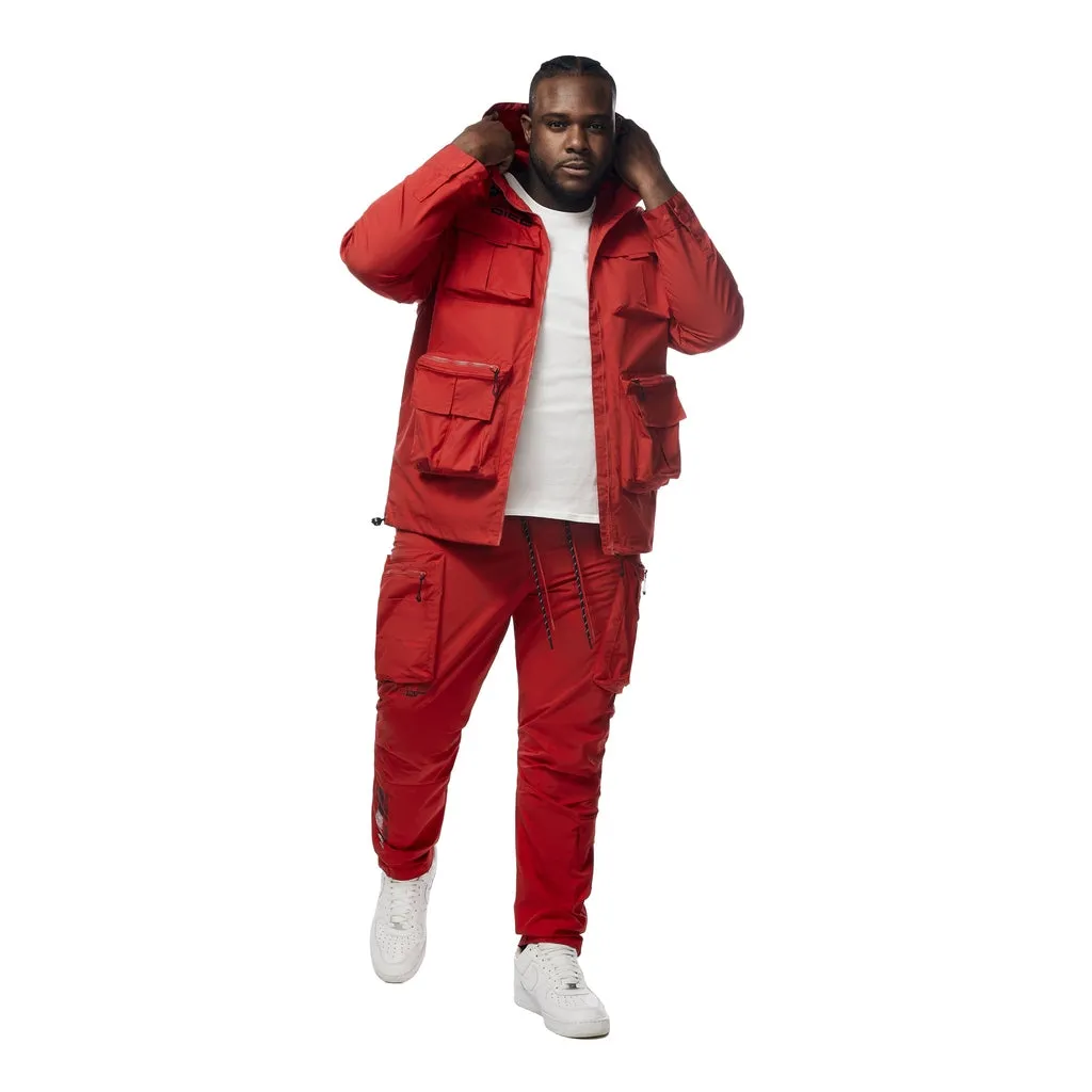 Big and Tall - Windbreaker Utility Jacket - Red