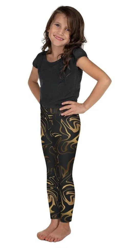 Black & Gold Kid's Leggings