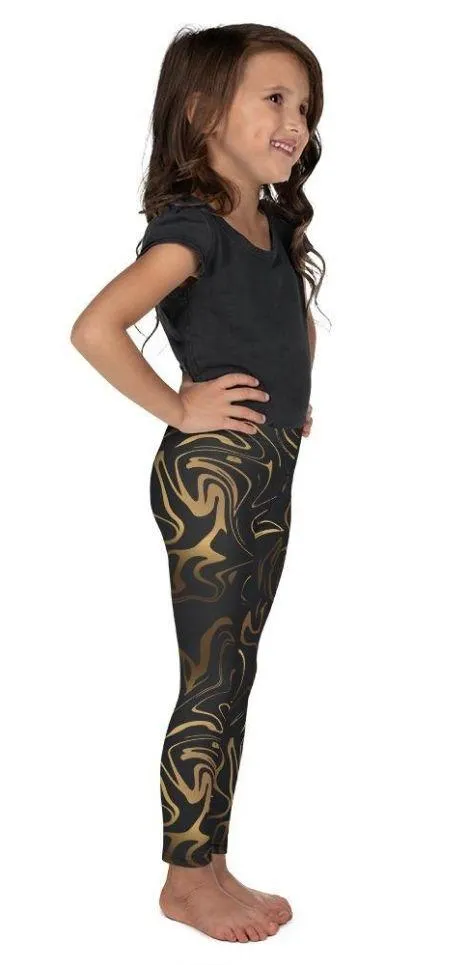 Black & Gold Kid's Leggings