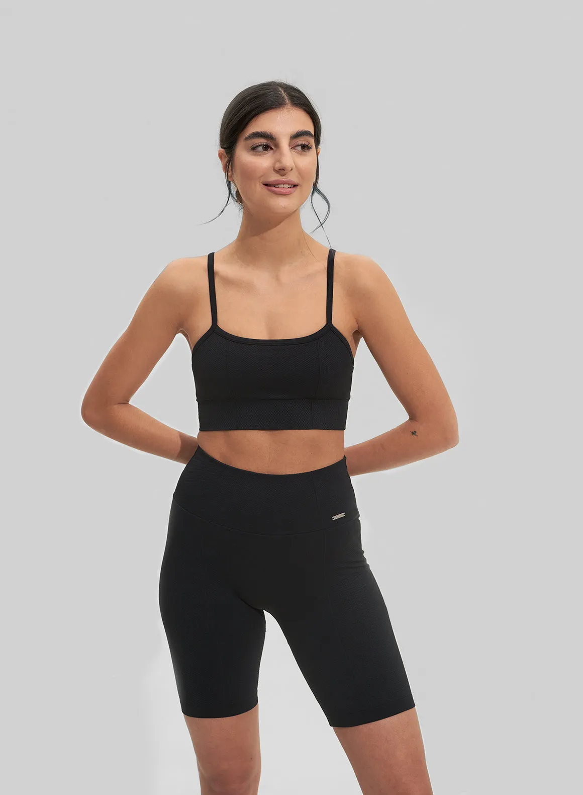 Black Luxe Seamless Biker Shorts