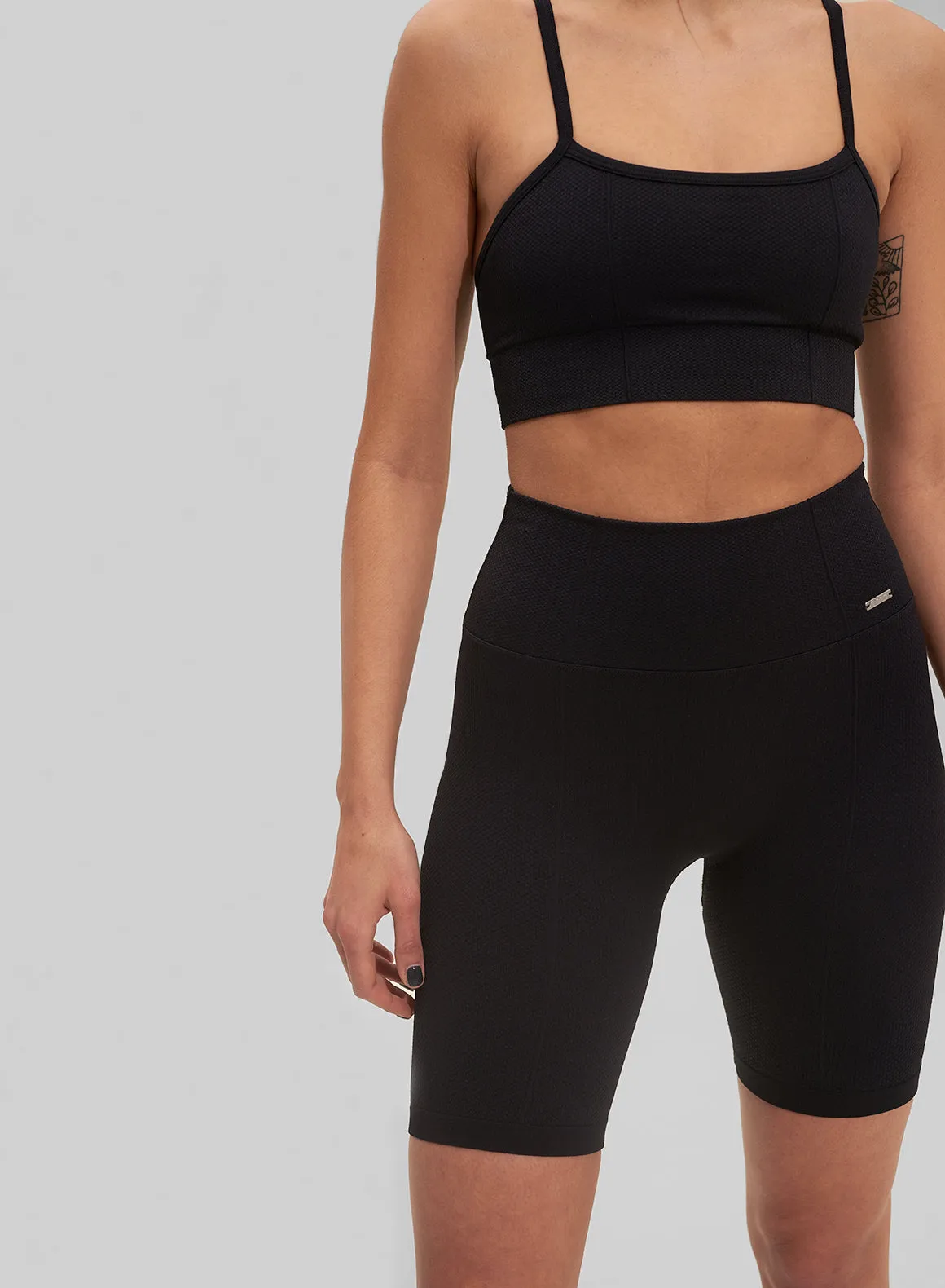 Black Luxe Seamless Biker Shorts