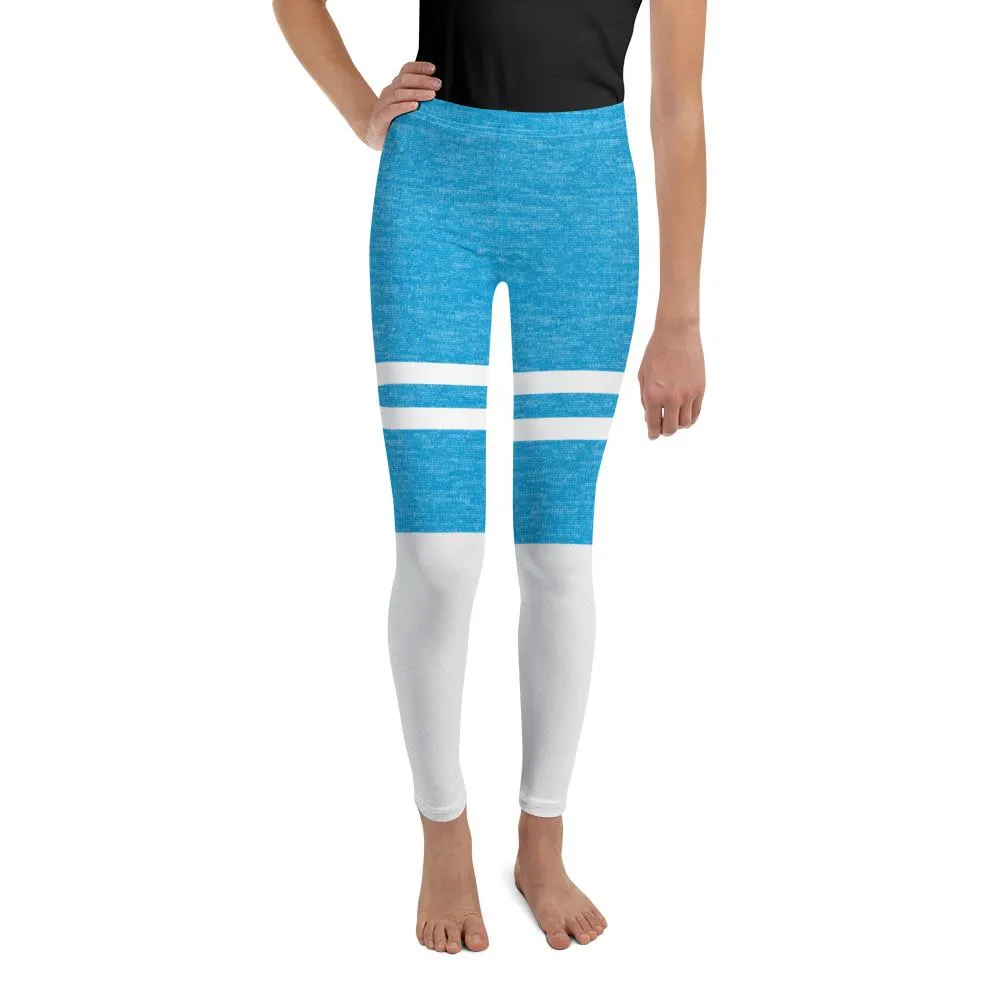 Blue and White Infinity Youth Leggings