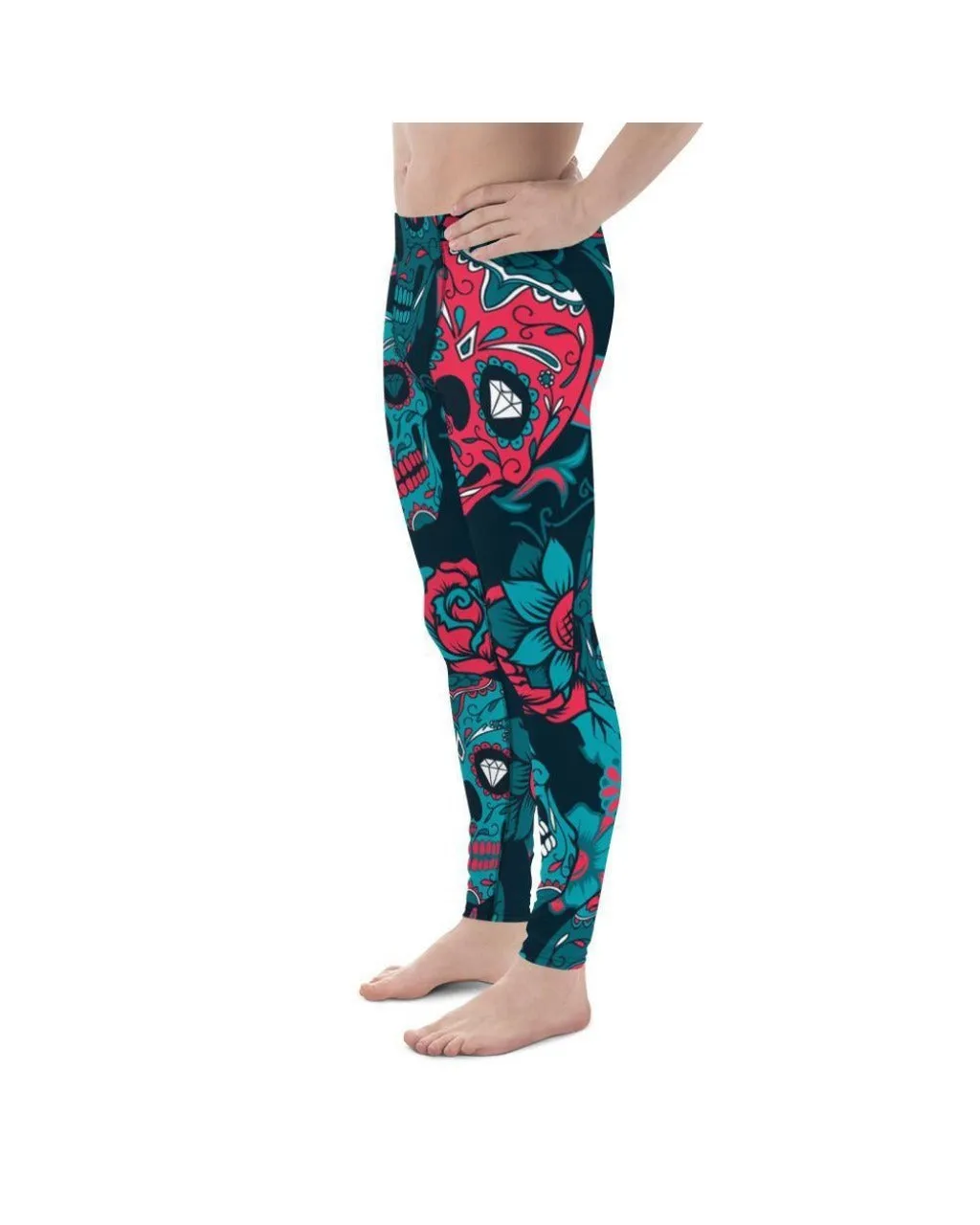 Blue Sugar Skull Meggings