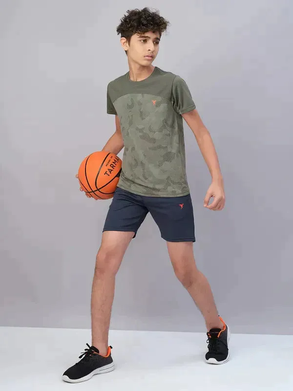 Boys Solid Slim Fit Shorts with TECHNO GUARD