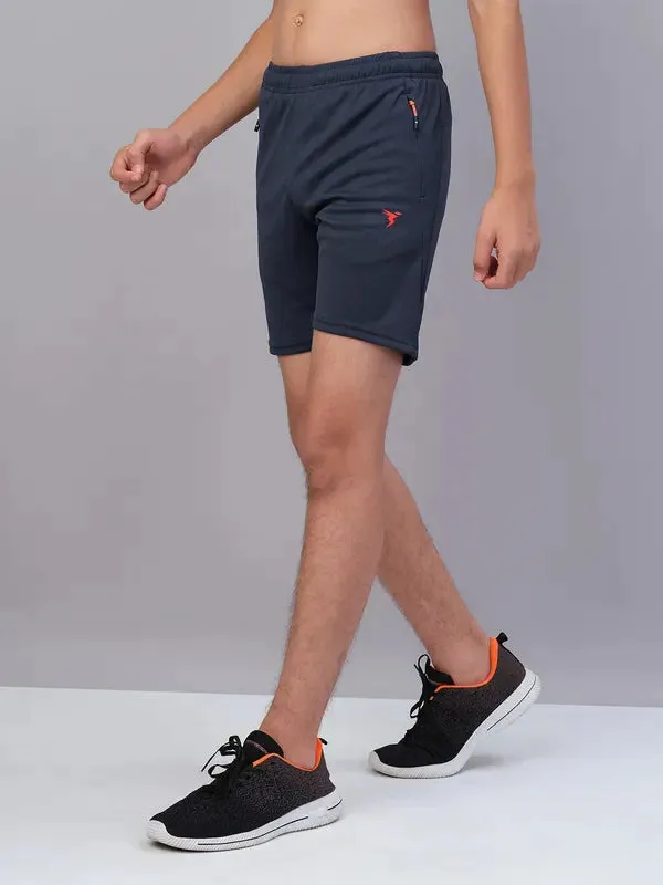 Boys Solid Slim Fit Shorts with TECHNO GUARD